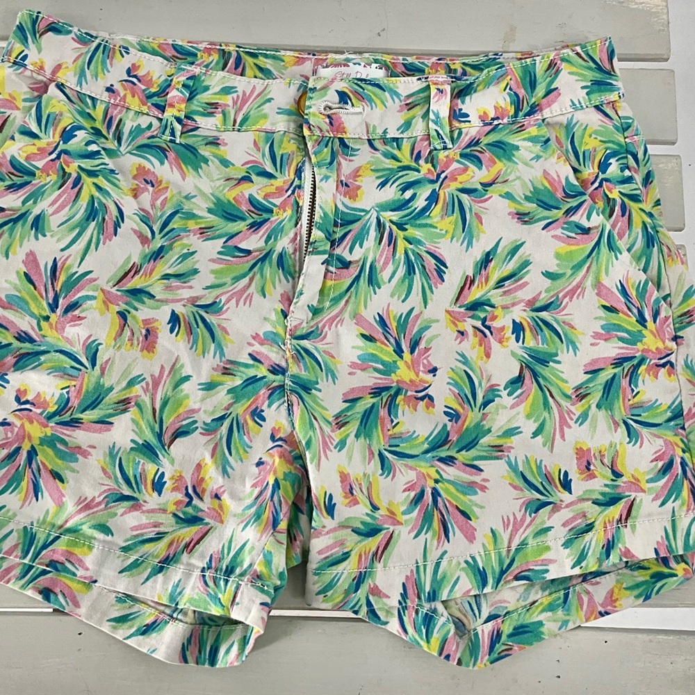 Floral Print Women’s Summer Shorts - White/Multi 8 - Picture 2 of 4
